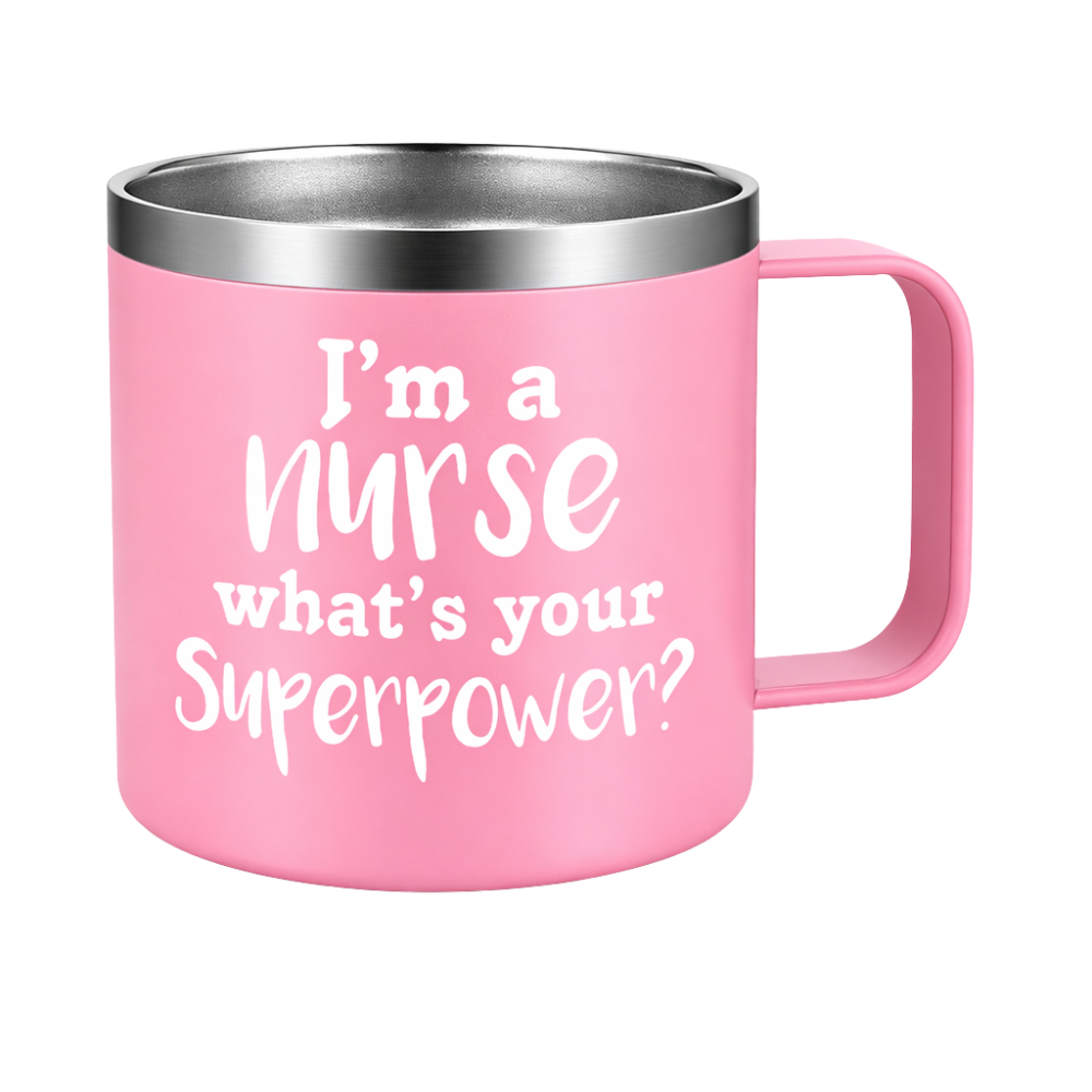 14oz Nurse Superpower Quote Print Coffee Mugs Set