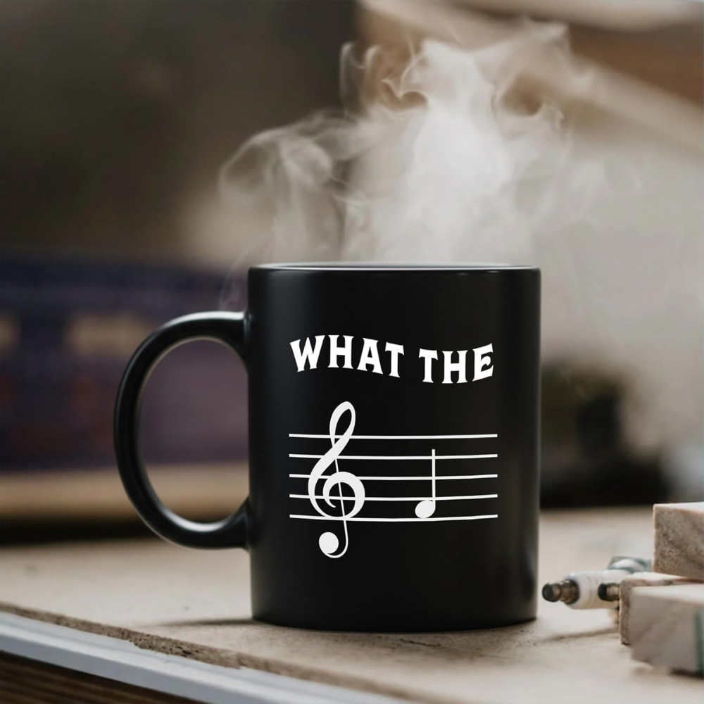 Funny Music Staff Coffee Mug With Treble Clef Design