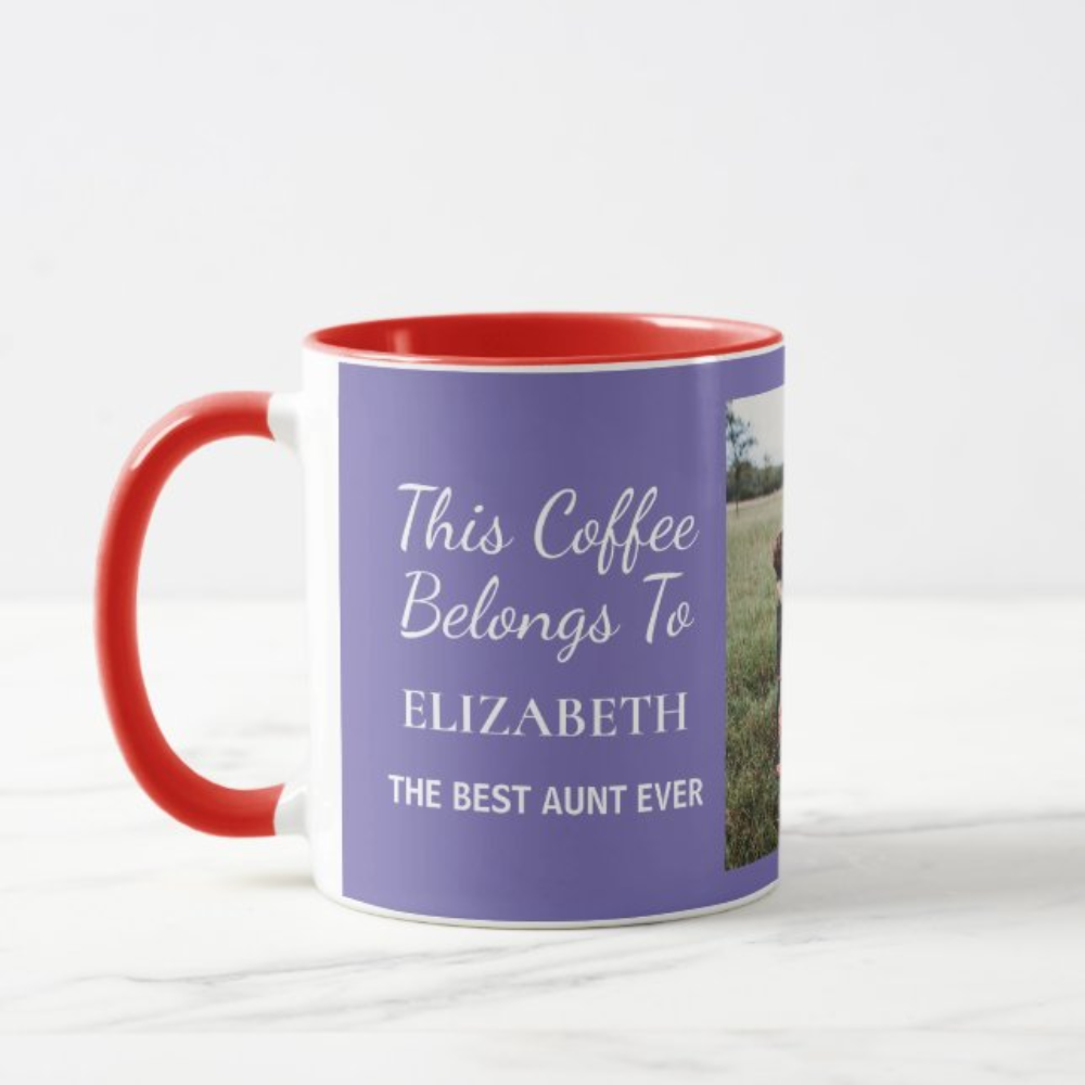 Personalized Aunt Photo Coffee Mug With Custom Name