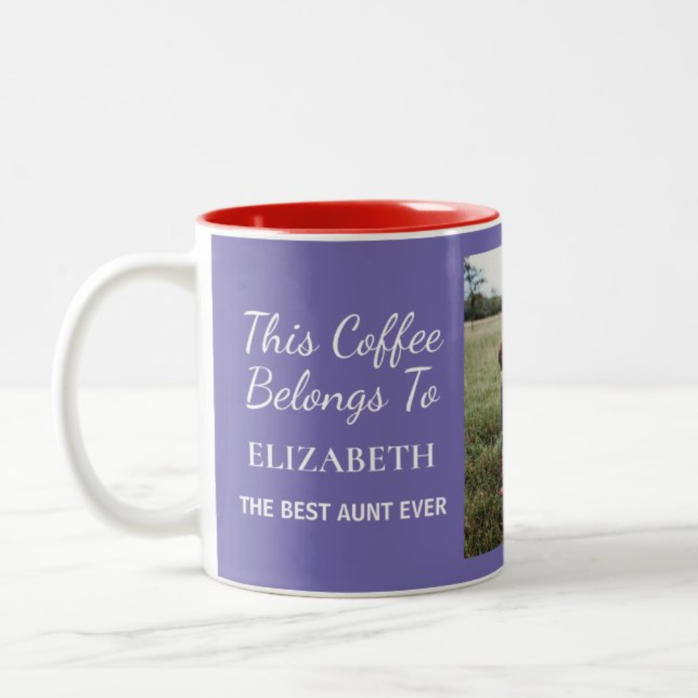Personalized Aunt Photo Coffee Mug With Custom Name