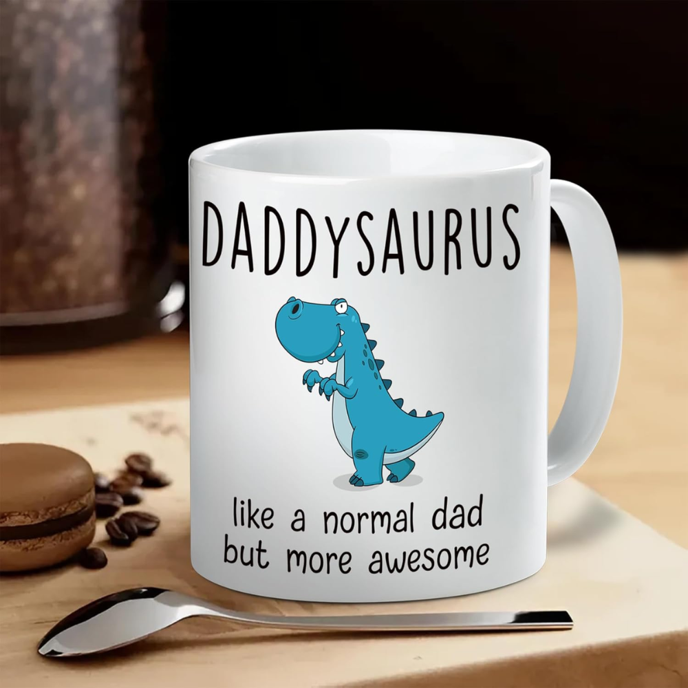 11 oz Ceramic Daddysaurus Coffee Mug for Dad Novelty Drinkware