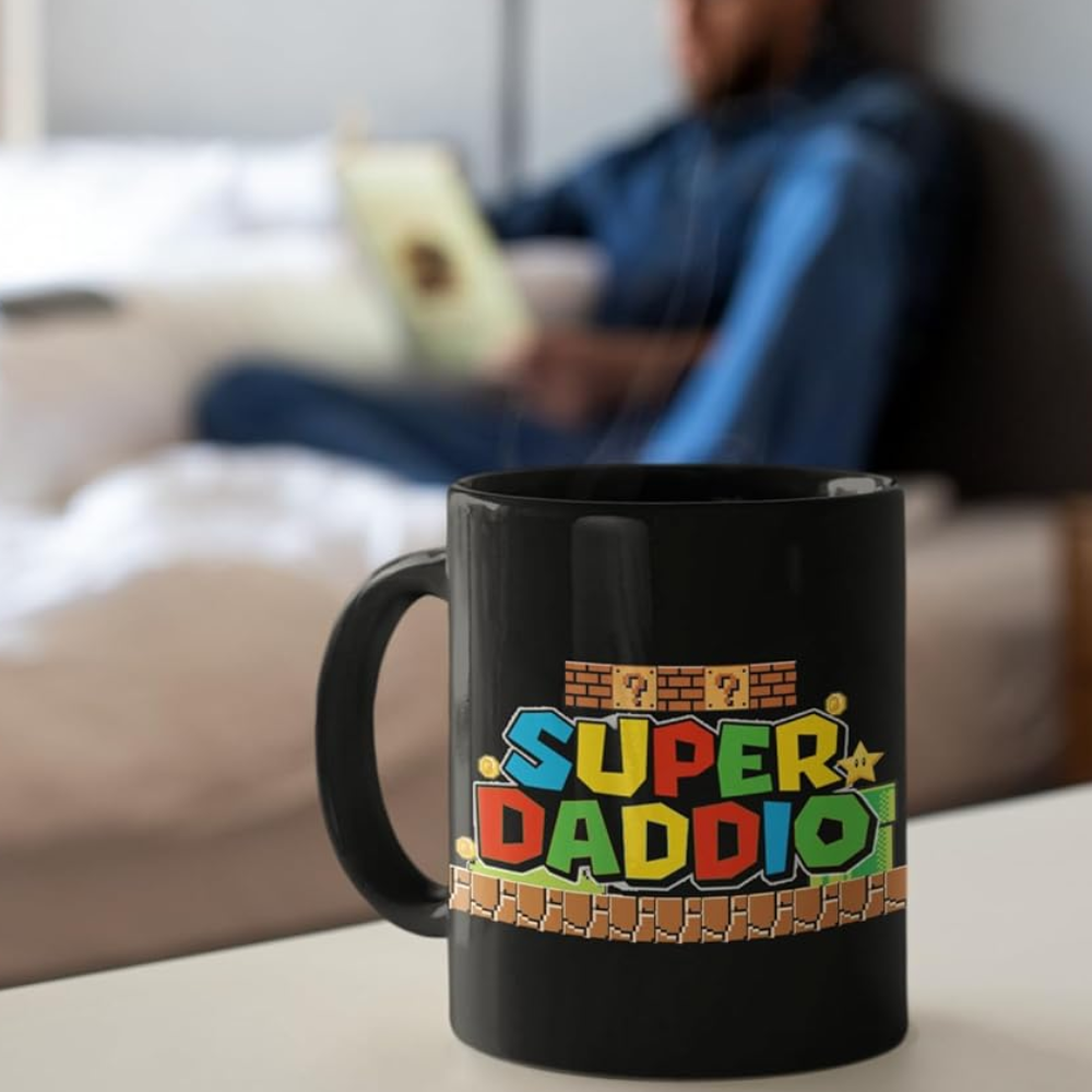 Ceramic Super Daddio Funny Coffee Mug for Dad Novelty Drinkware