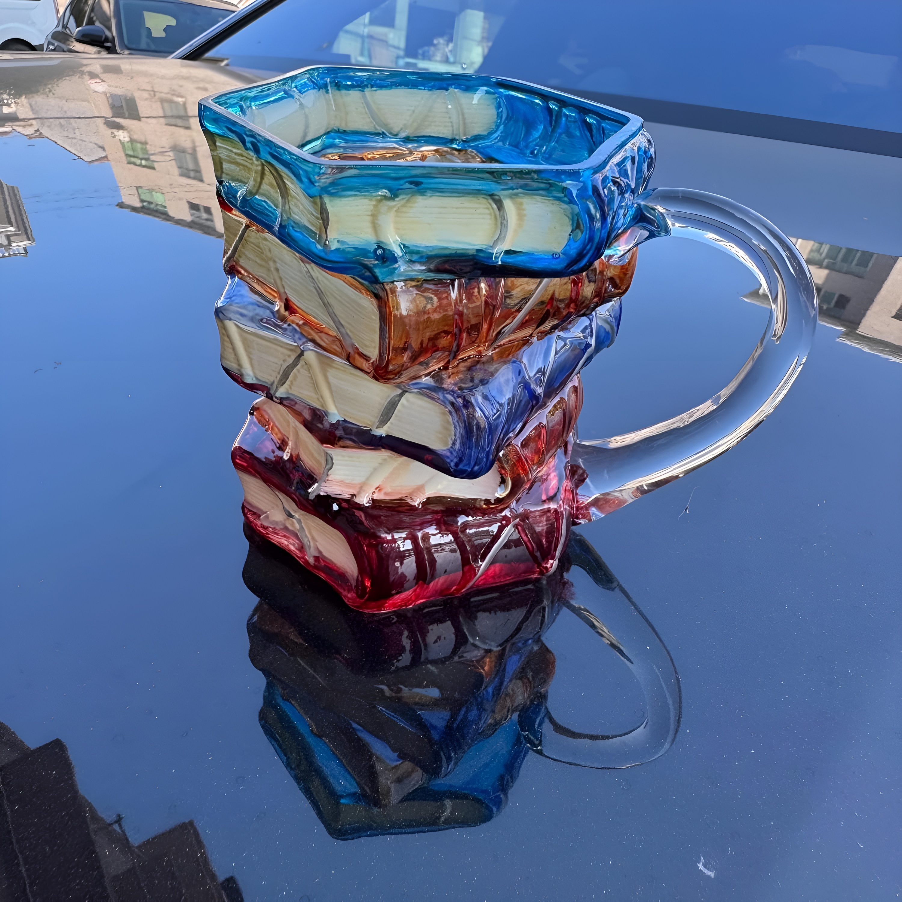 Painted Book Theme Glass Coffee Mug For Readers