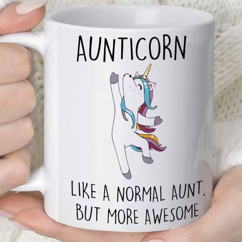 11 oz Ceramic Aunticorn Unicorn Coffee Mug Fun Gift Drinkware 1pc