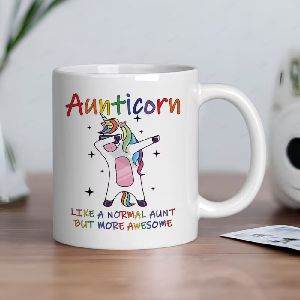 11 oz Ceramic Aunticorn Unicorn Coffee Mug Funny Quote Drinkware 1pc