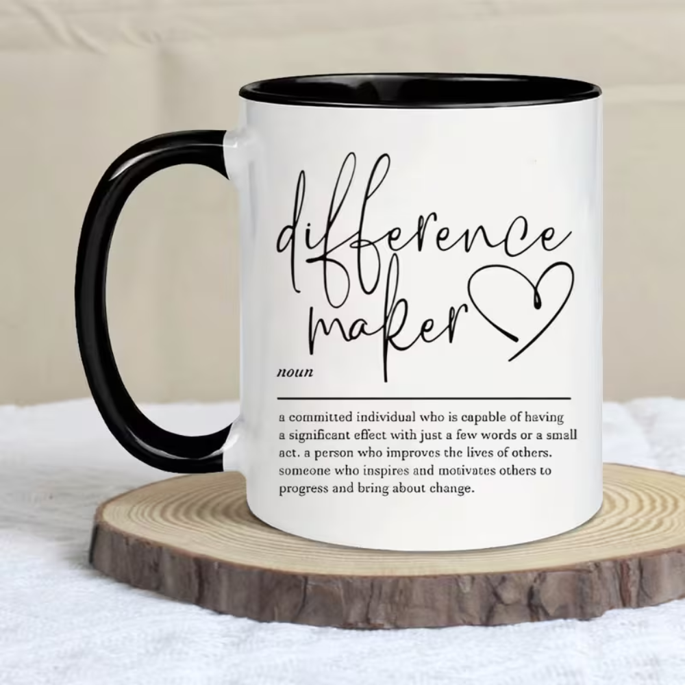 [Funny Difference Maker Mug] Funny Difference Maker Definition Mug | Boss Coffee Mug 11 Ounce, Thank You Appreciation Gift for Teacher Boss Leader Coworker