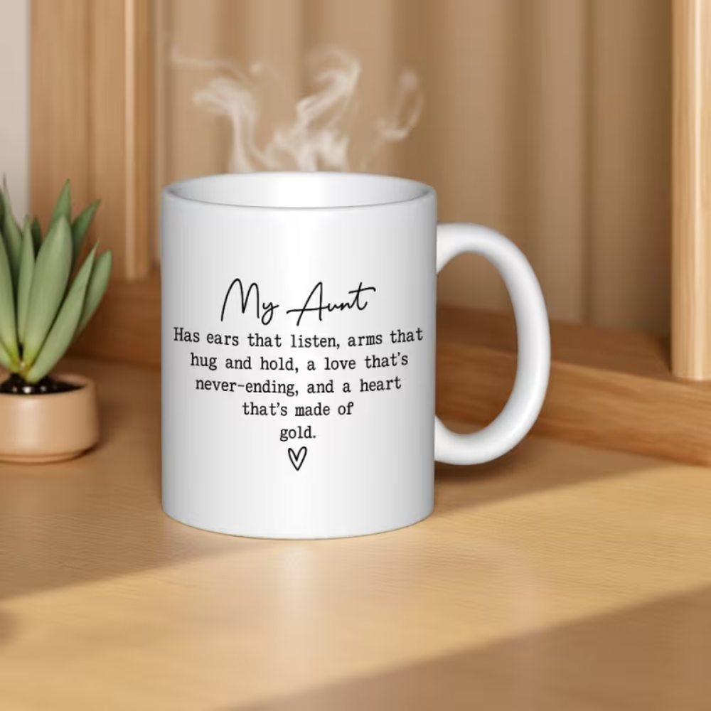 11 oz Ceramic Cherished Auntie Coffee Mug Sentimental Drinkware