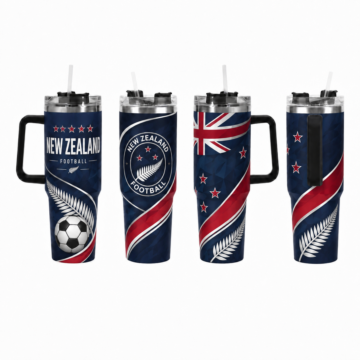 FIFA 2026 New Zealand Football Sports All Over Printed 40oz Tumbler With Straw And Lid