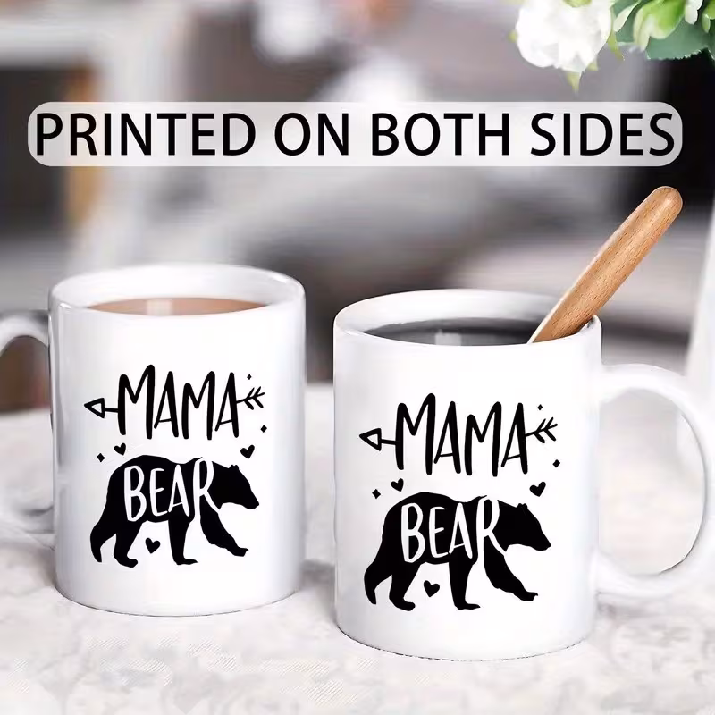 1pc 11oz mama bear mug ceramic tea cup with cute mama perfect gift for mom wife daughter or son ideal for mother s day valentine s day birthdays microwave and dishwasher safe everyday drinkware durable mug Product details 7