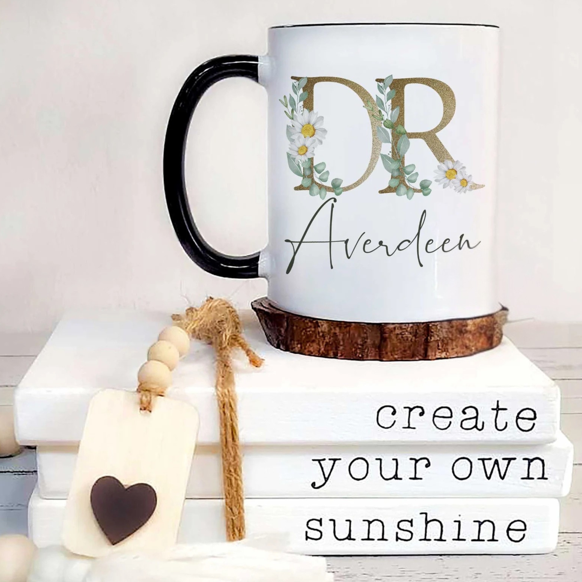 Personalized Doctor Name Floral Printed Coffee Mug