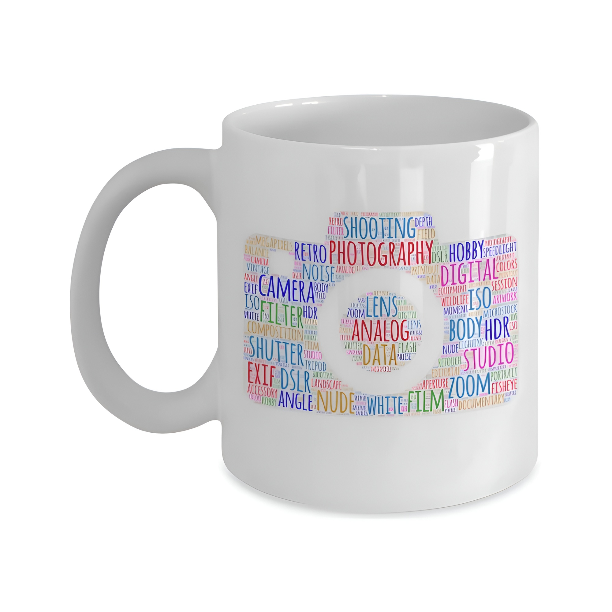 Photography Themed Word Cloud Ceramic Coffee Mug 