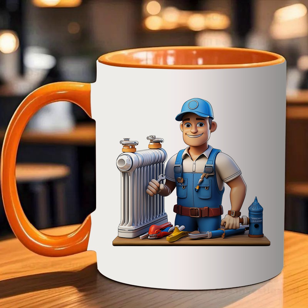 1pc Cute Cartoon Plumber Design Coffee Mug
