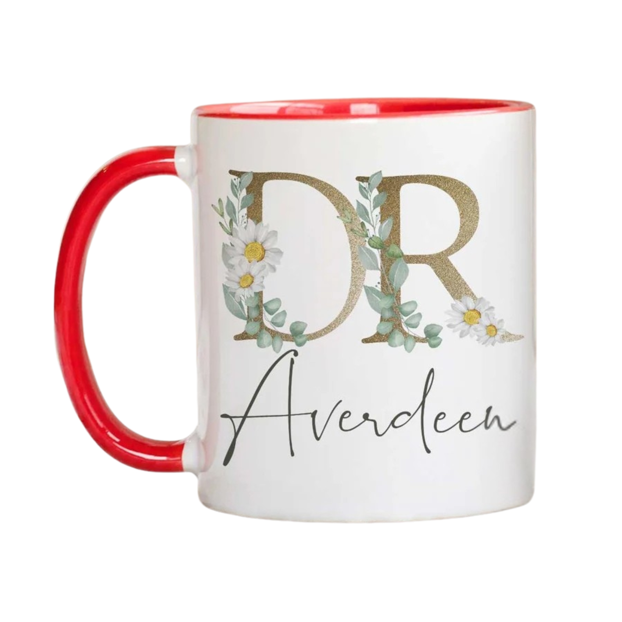 Personalized Doctor Name Floral Printed Coffee Mug