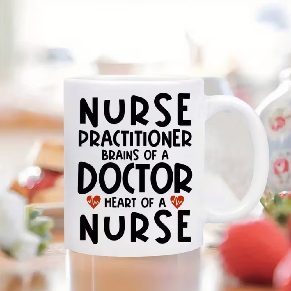 Nurse Practitioner Ceramic Mug - 11oz, Machine Washable, Insulated, Non-Slip Base