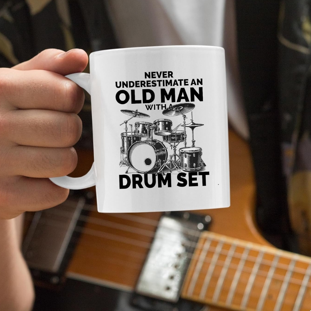 Never Underestimate An Old Man With A Drum Set Drummer Gifts For Grandpa