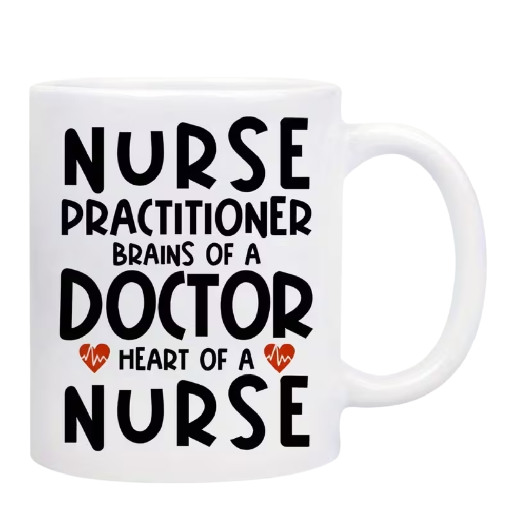 Nurse Practitioner Ceramic Mug - 11oz, Machine Washable, Insulated, Non-Slip Base