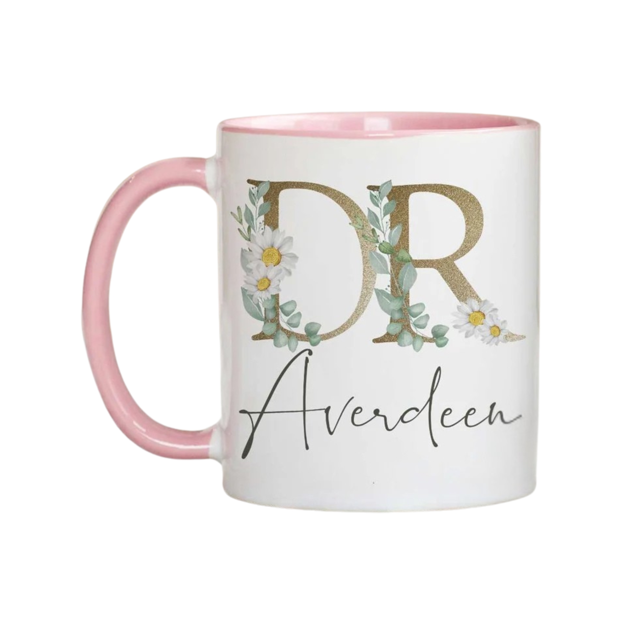 Personalized Doctor Name Floral Printed Coffee Mug