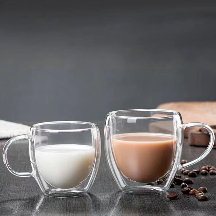 Double-Wall Glass Coffee Mug Set