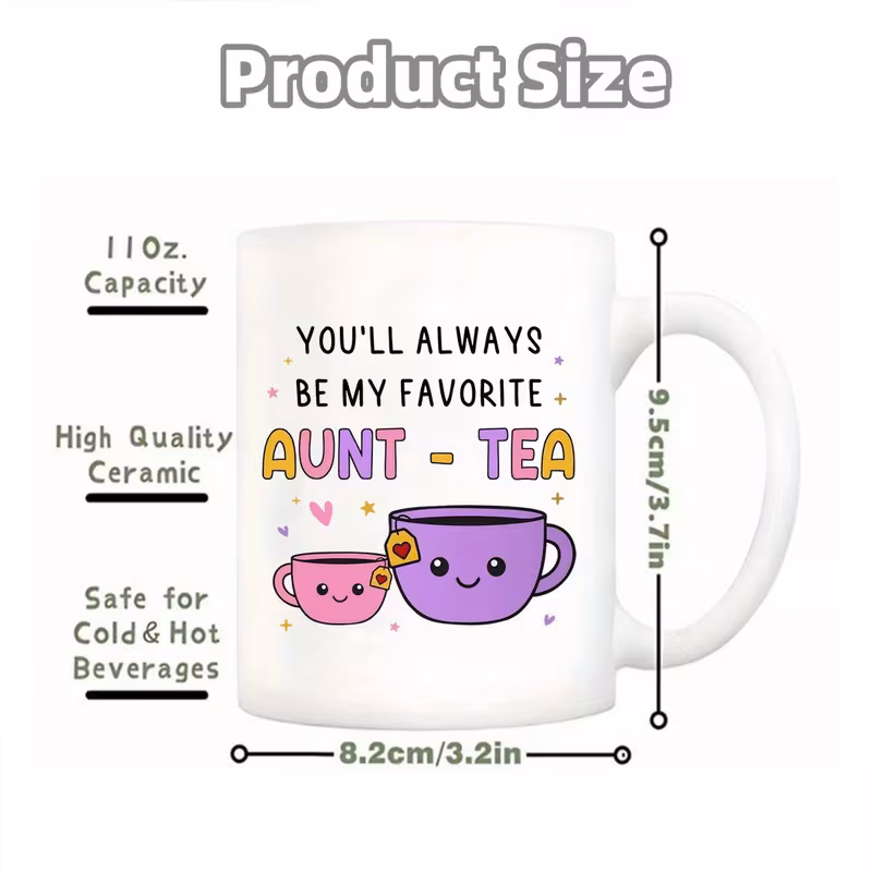 a single 11 ounce ceramic mug a combination of a coffee cup milk tea cup and hot water cup the mug features cute designs with one large small cup sporting the larger cup has the warm message youll 3