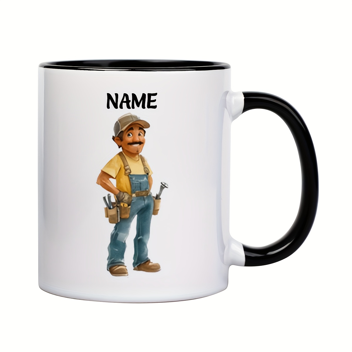 11oz Personalized Name Custom Cartoon Style Ceramic Coffee Mug.
