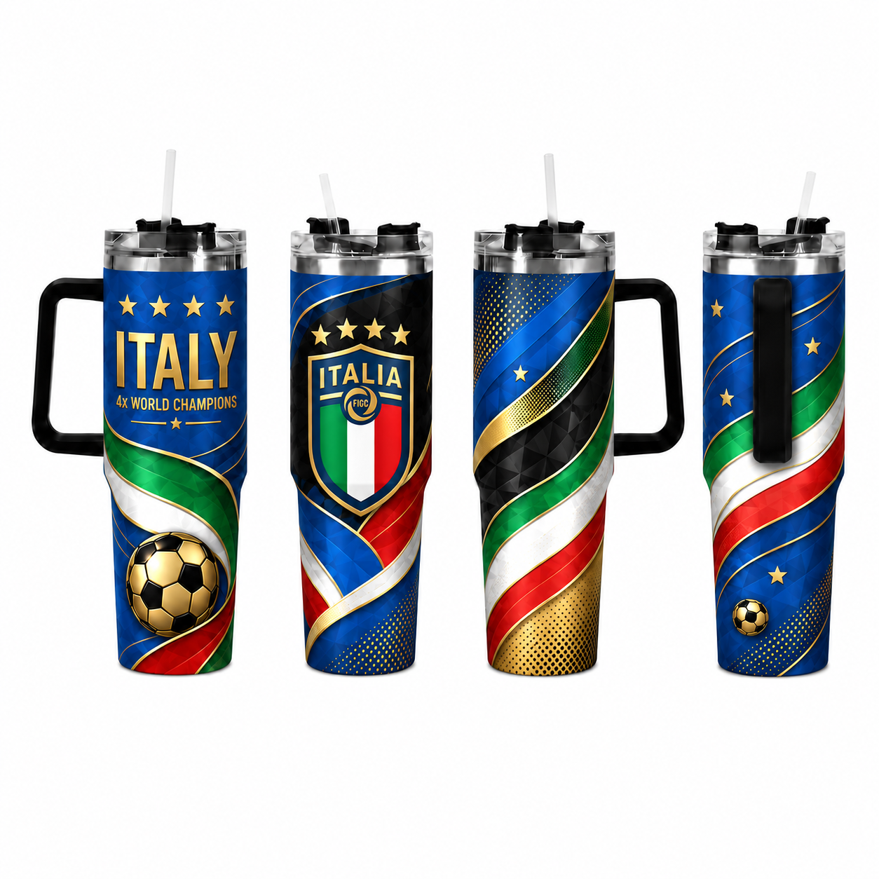 FIFA 2026 Italy Football Sports All Over Printed 40oz Tumbler With Straw And Lid