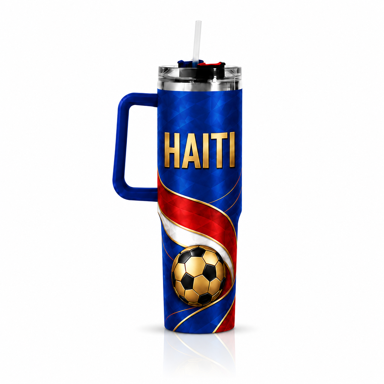 FIFA 2026 Haiti Football Sports All Over Printed 40oz Tumbler With Straw And Lid