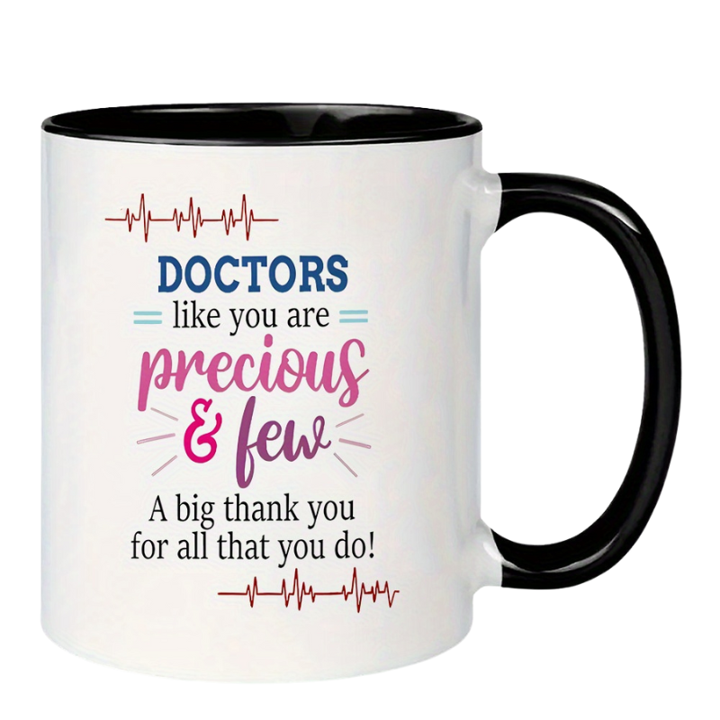 1pc Doctor Appreciation Gift Mug  11oz White Ceramic Coffee Cup 