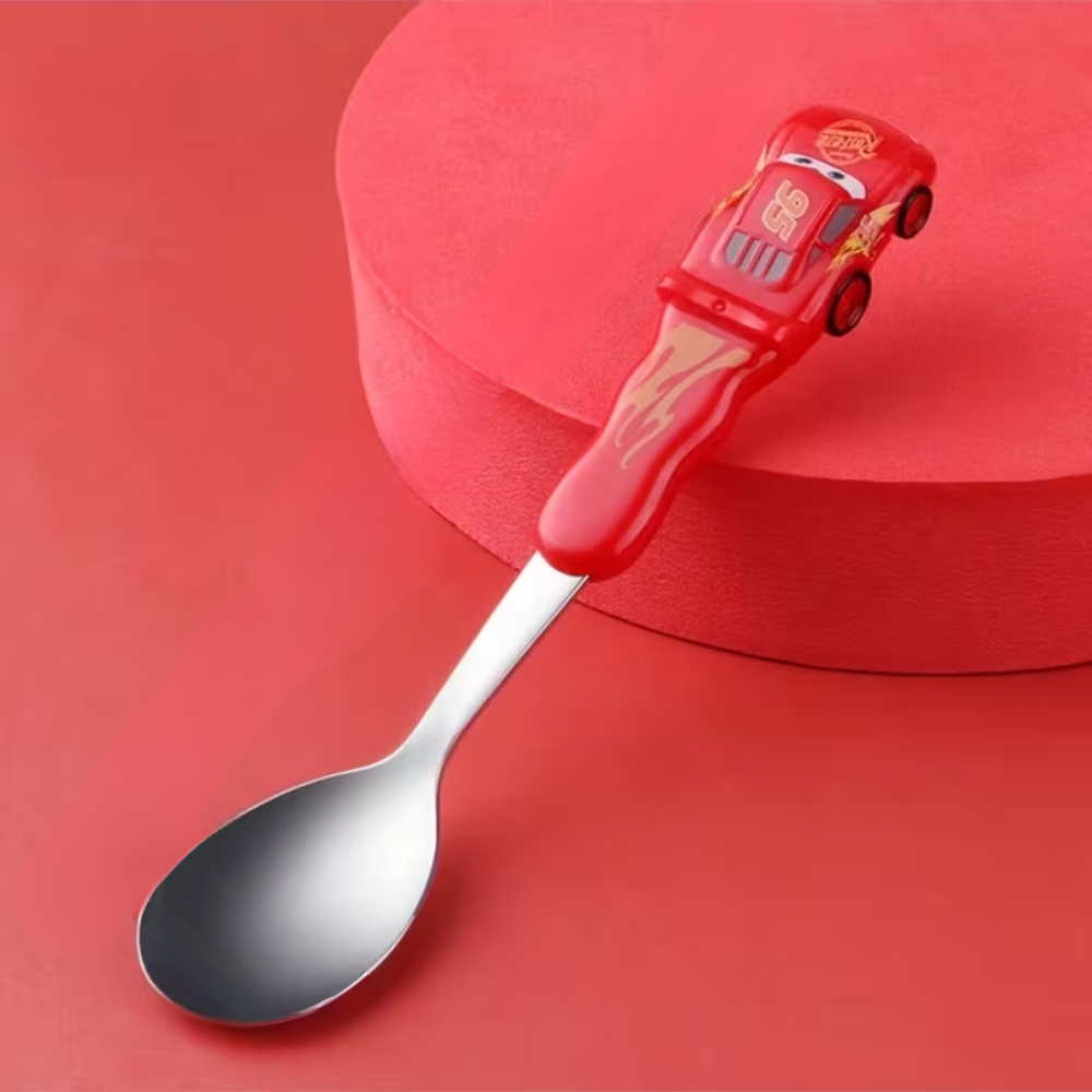 McQueen 3 Piece 3D Cup Bowl Spoon Stainless Set