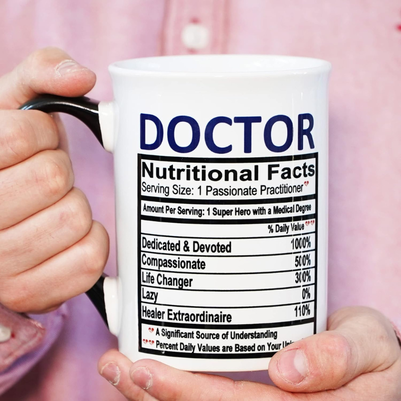 Large 16 Oz Medical Coffee Mug White Ceramic Appreciation Gift for Doctor Nurse Dental and Healthcare Workers