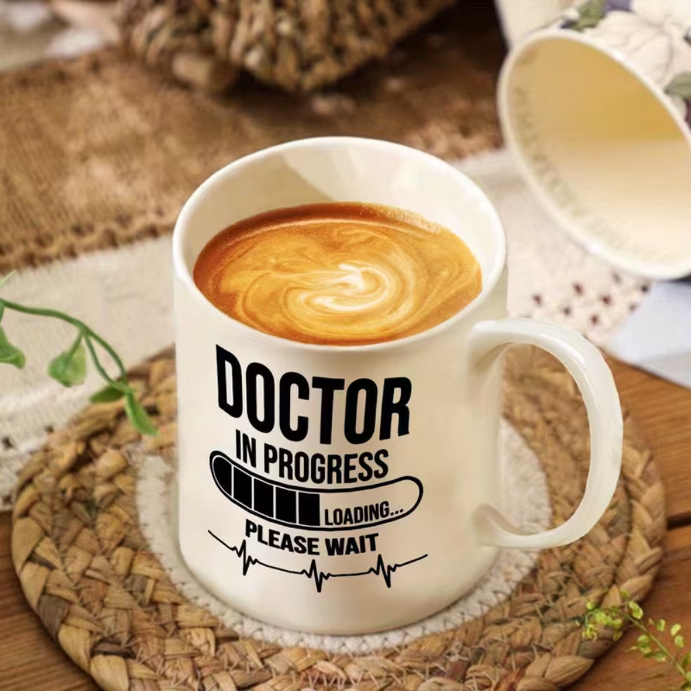 Ceramic Doctor in Progress Coffee Mug with Handle Novelty Drinkware 1pc