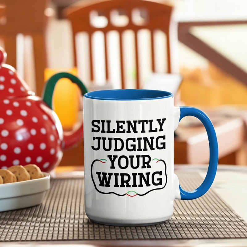 Electrician Gifts I Am Silently Judging Your Wiring Funny Electrician Mug