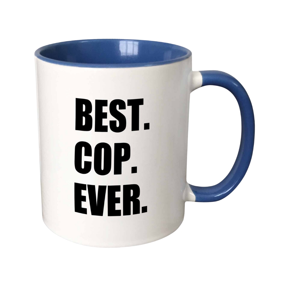3dRose Best Cop Ever - fun text gifts for worlds greatest police officer Mug