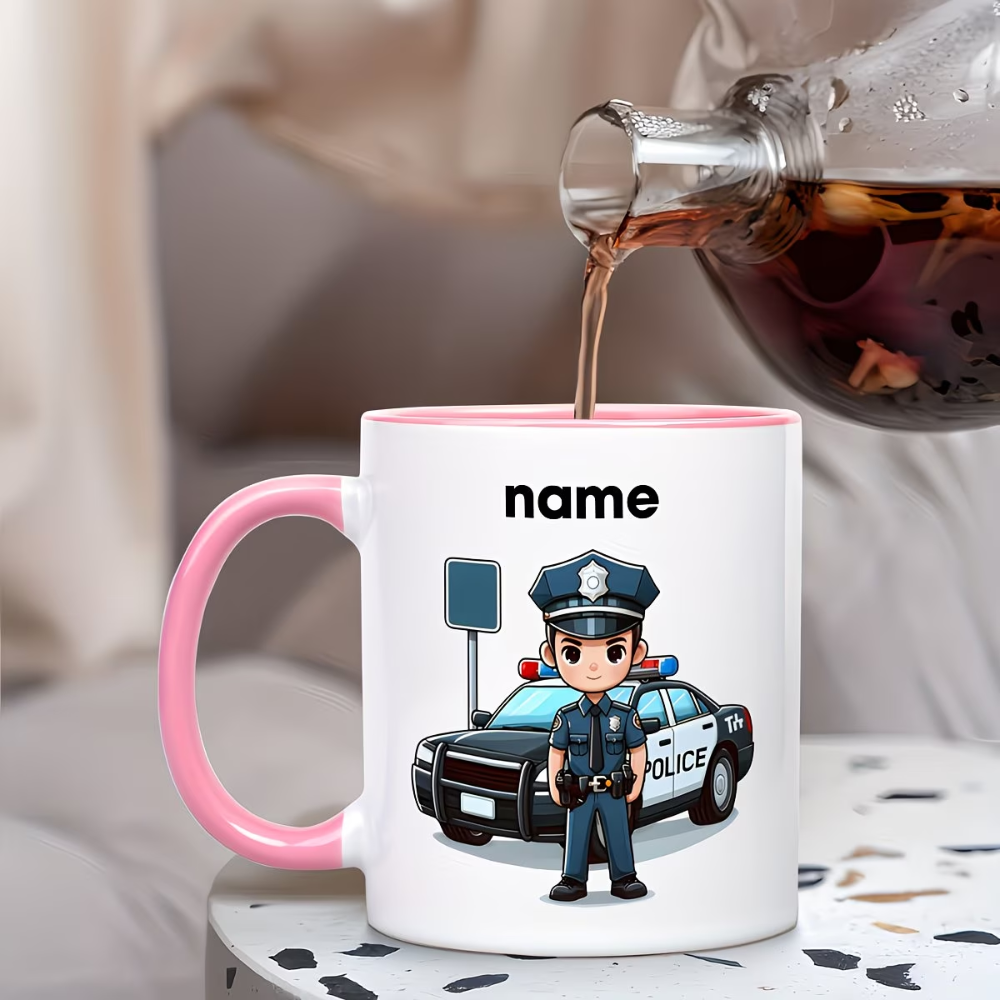 11oz Personalized Police Theme Ceramic Coffee Mug