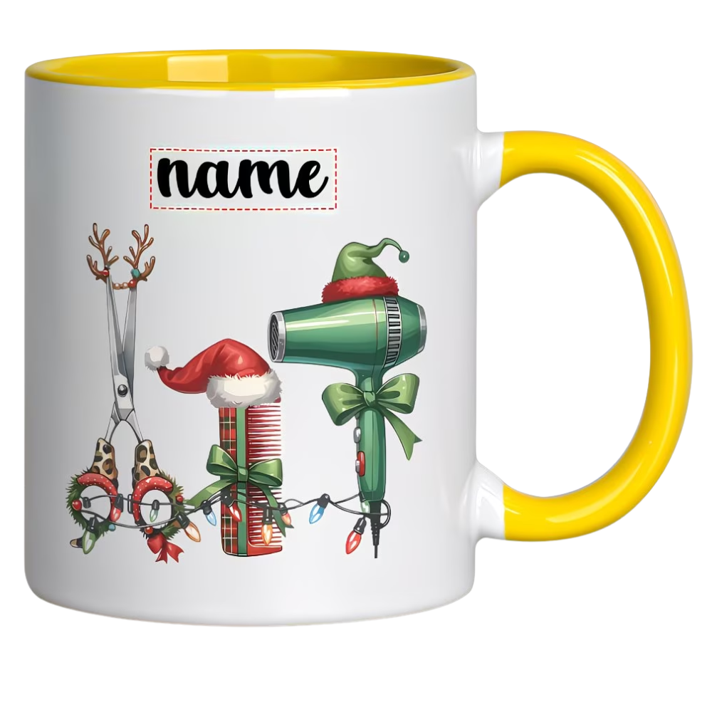 One Piece, 11-Ounce Custom Name Ceramic Mug Designed for Hairdressing, a Personalized Gift