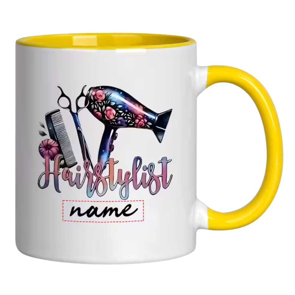 1pc Personalized Hairstylist Mug with Name/Text - 11oz Ceramic Hairdressing Cup,