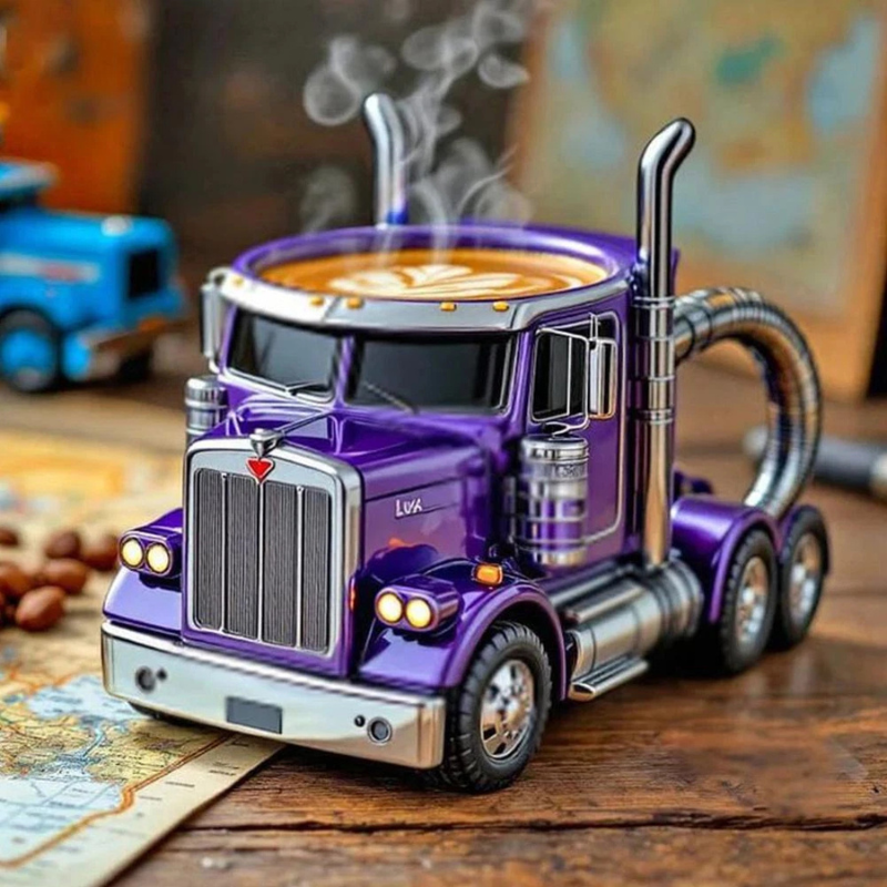 Handcrafted Truck Coffee Mug, Semi-truck Coffee Mugs for Truck Lovers