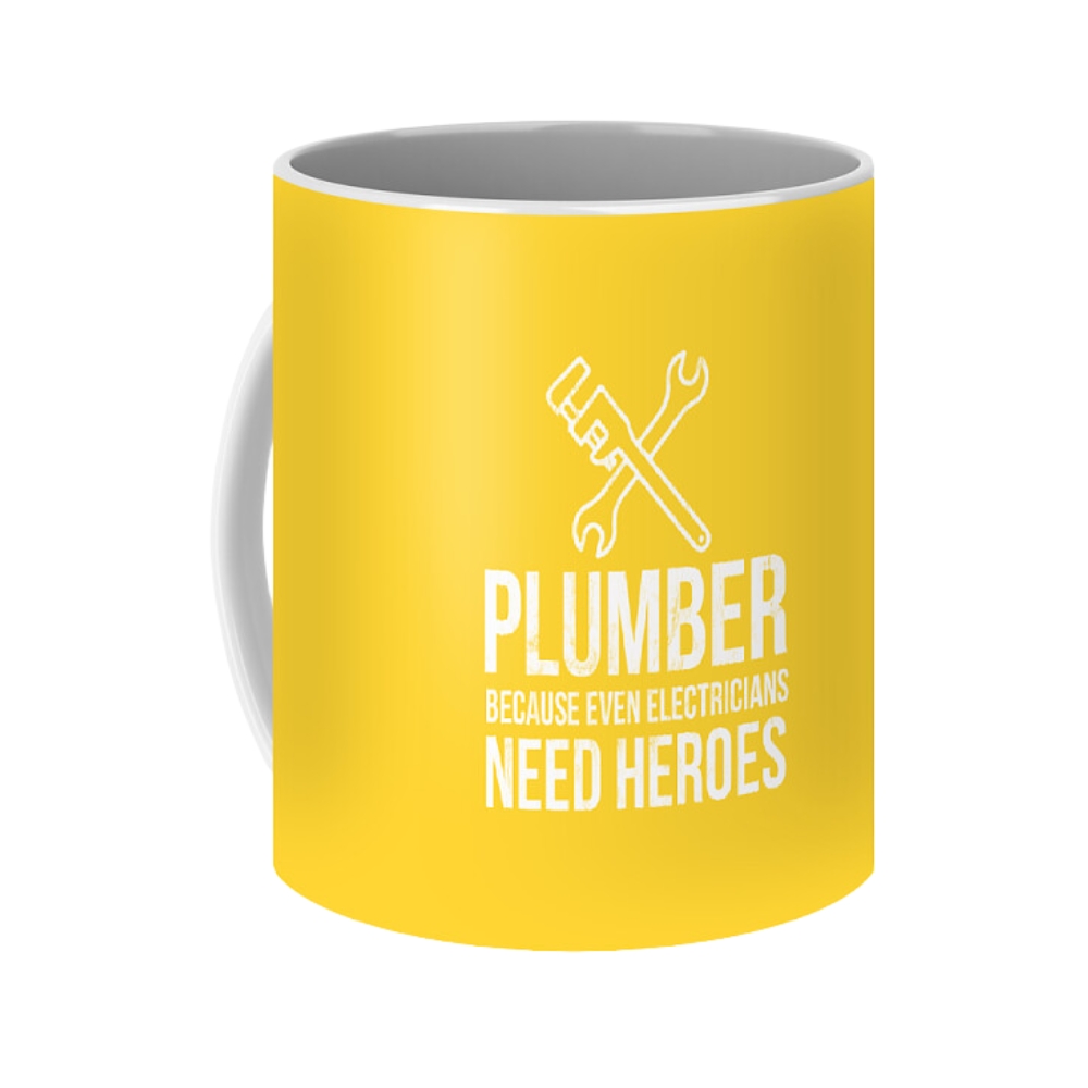 Plumber Because Even Electricians Need Heroes Funny Coffee Mug