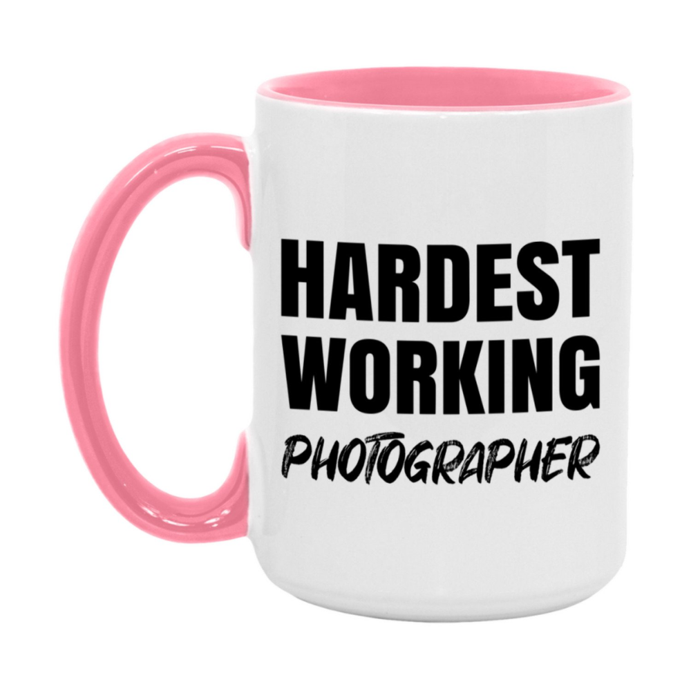 Photographer Superlative Mug, Hardest Working Photographer, 11oz or 15oz Ceramic Coffee Mug