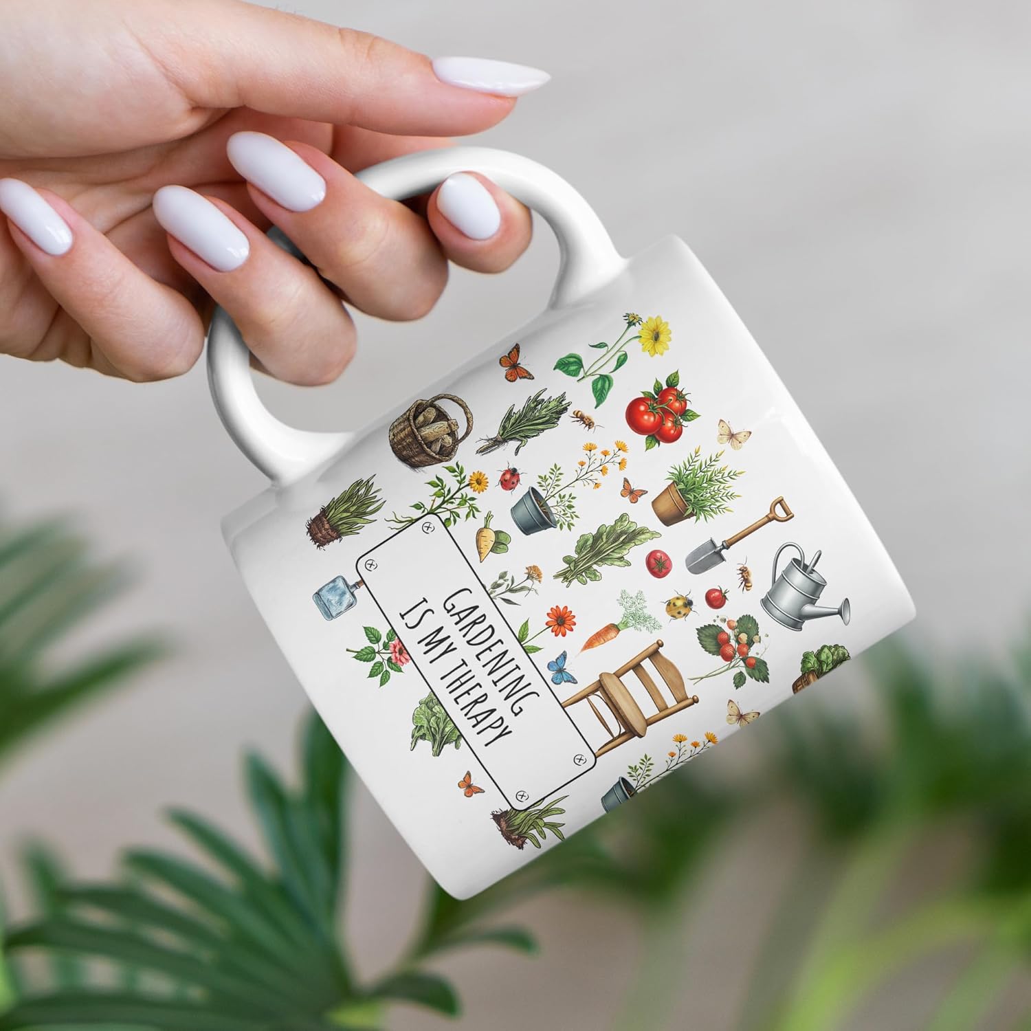 Gardening Gift Coffee Mug Gardening Is My Therapy Plant Lover Cup