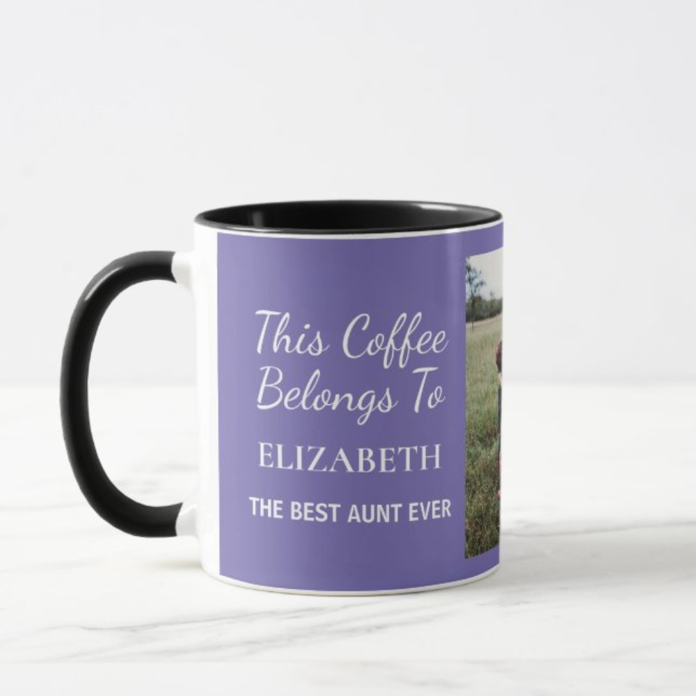 Personalized Aunt Photo Coffee Mug With Custom Name