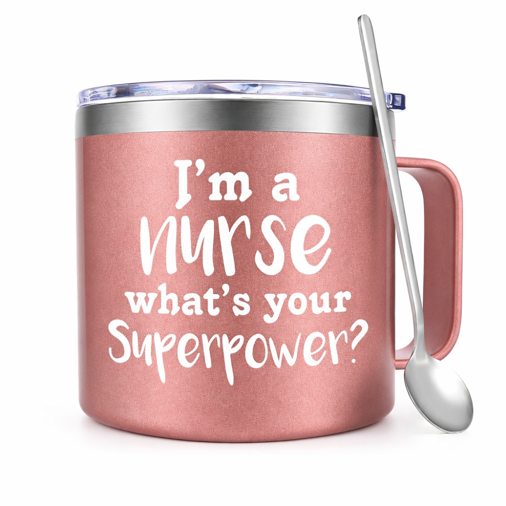 14oz Nurse Superpower Quote Print Coffee Mugs Set