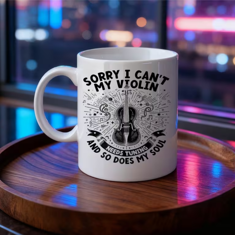 Funny Violin Tuning Quote Print 11oz Musician Coffee Mug
