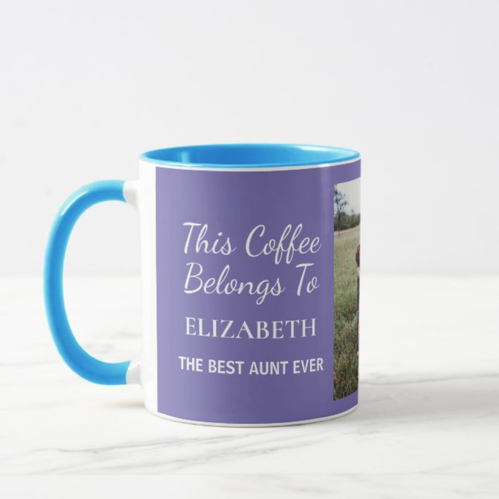 Personalized Aunt Photo Coffee Mug With Custom Name