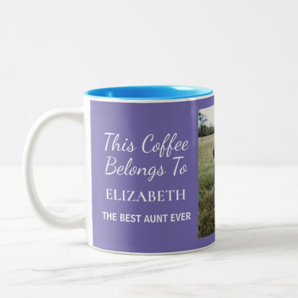 Personalized Aunt Photo Coffee Mug With Custom Name