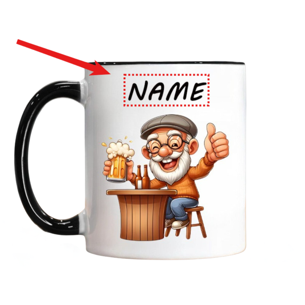 Drinking Grandpa' Design, Personalized and Unique Mug, Customizable with Name, Heat-resistant, Easy to Clean, Reusable, High-quality Material, Comfortable Grip, Ideal Gift for Oktoberfest, Thanksgiving, Valentine's Day