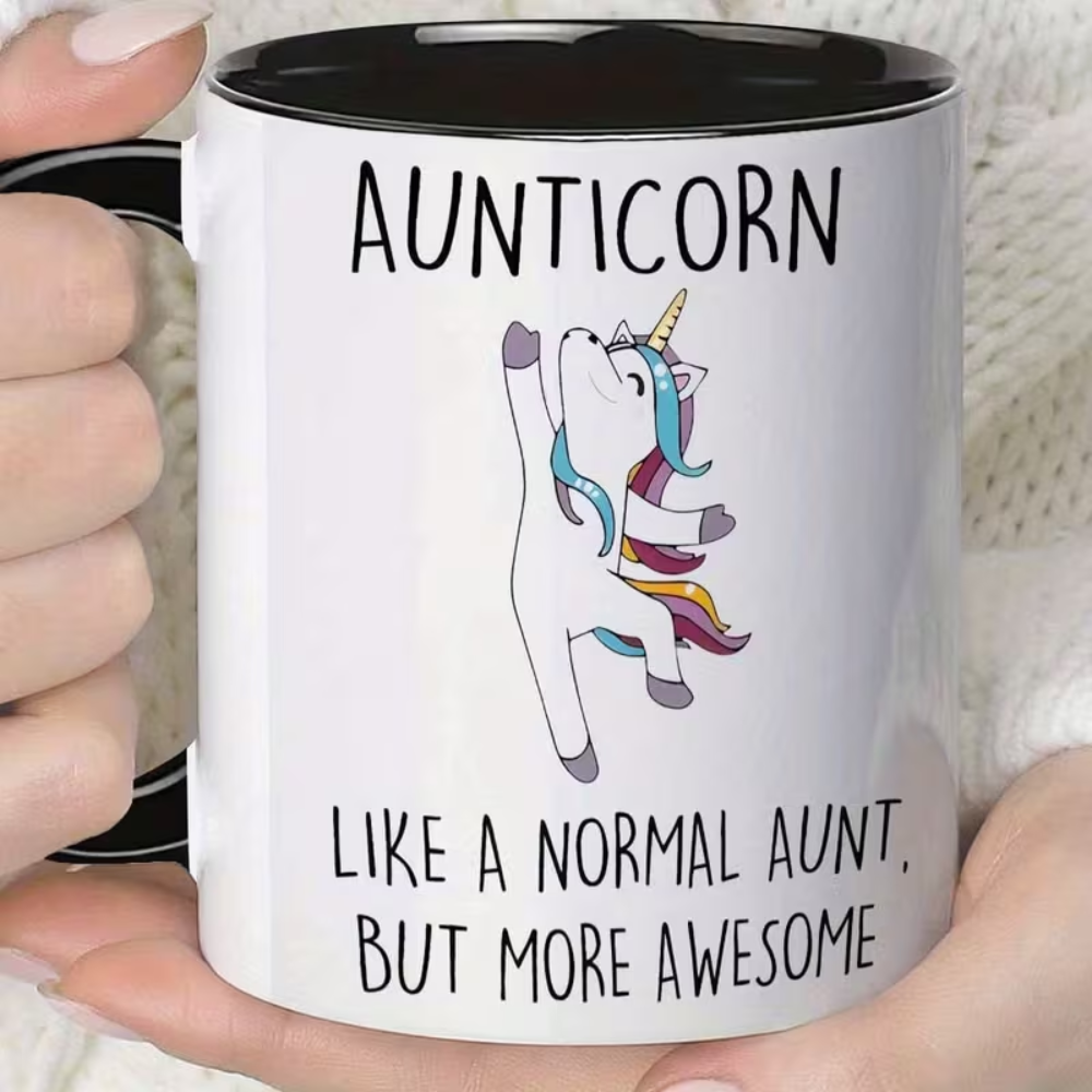 11 oz Ceramic Aunticorn Unicorn Coffee Mug Fun Gift Drinkware 1pc