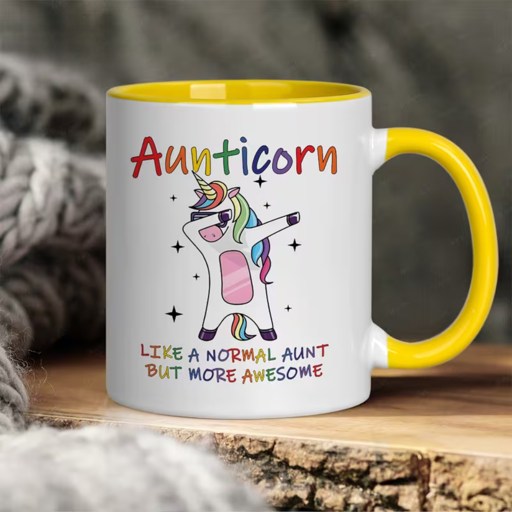11 oz Ceramic Aunticorn Unicorn Coffee Mug Funny Quote Drinkware 1pc
