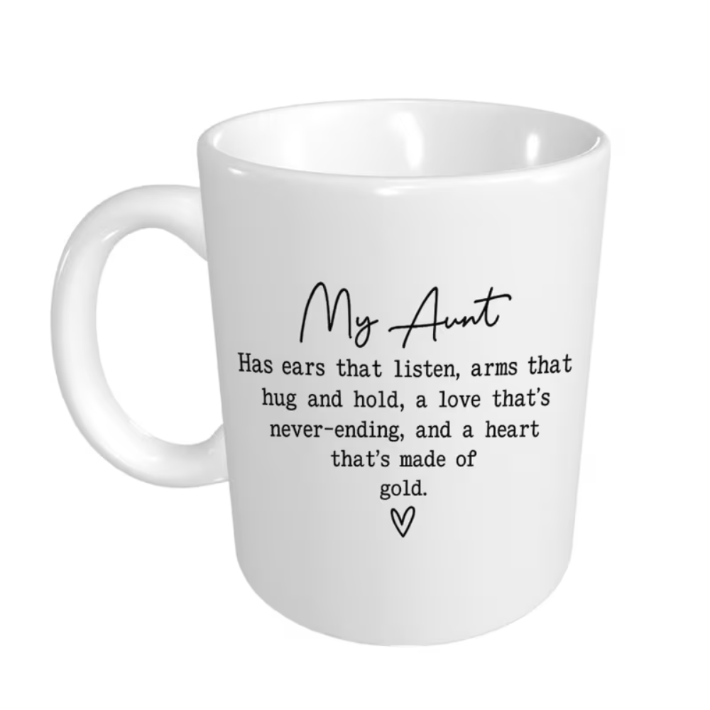 11 oz Ceramic Cherished Auntie Coffee Mug Sentimental Drinkware