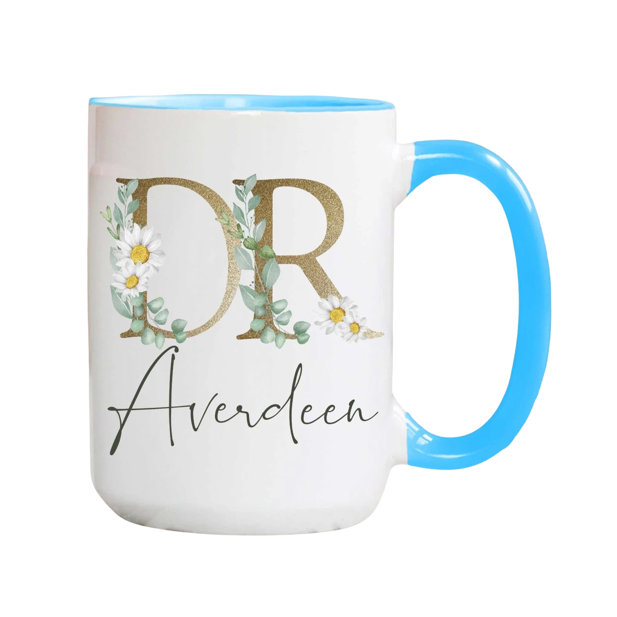 Personalized Doctor Name Floral Printed Coffee Mug
