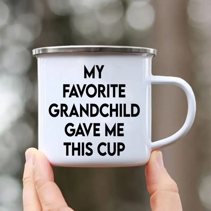 Metal Coffee Cup - Unique Gift for Grandpa from Grandchild - Ideal for Camping, Outdoor, Father'S Day, Birthday - No Electricity Needed, Featherless